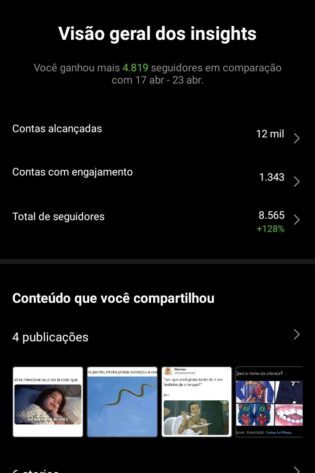 Conta no Instagram seguidores de Sorteio, rendendo