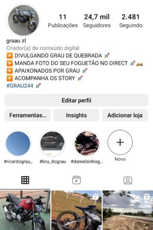 Conta com 24k de seguidores