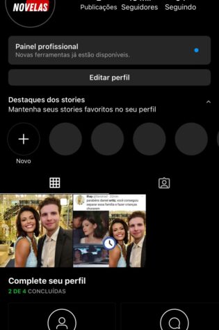 insta com nicho de novelas de 18k – conta crescida do 0