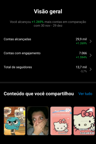 Conta Instagram com 13,7k engajada