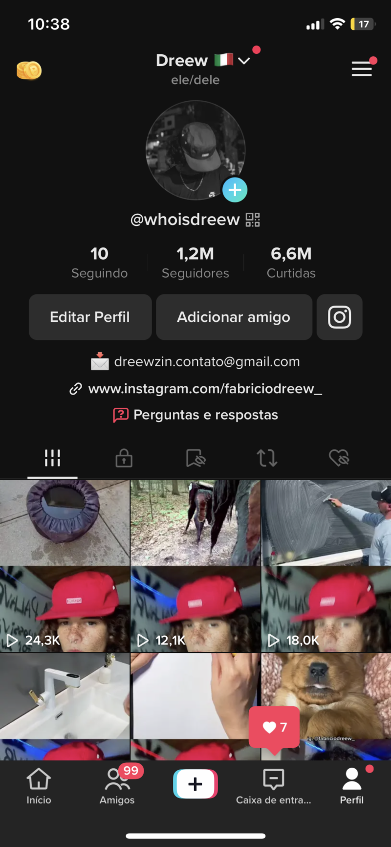 Conta do TikTok 1,2M seguidores