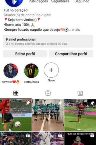 Instagram a Venda – Nicho de Futebool (ENGAJADA)