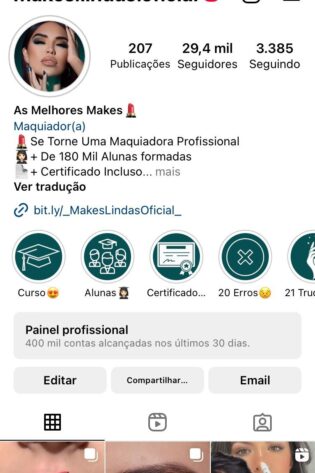 Instagram de Maquiagem a Venda – Conta de 29,4K Engajada