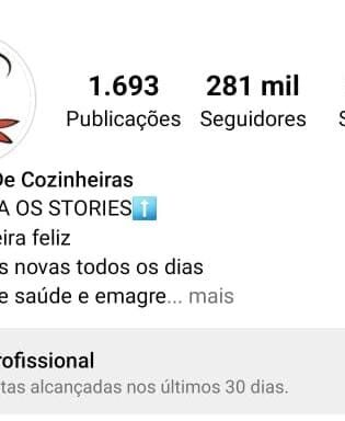 Instagram de Receitas de quase 300k