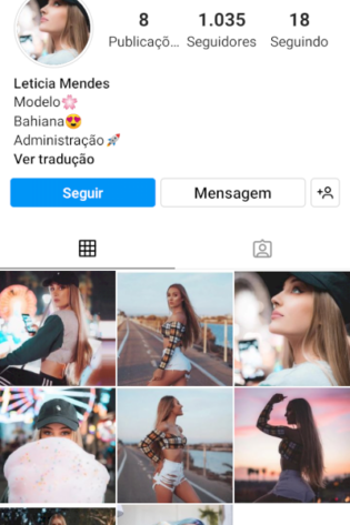 Conta com 1k de seguidores mundiais e 8 fotos(olhar a descrição)