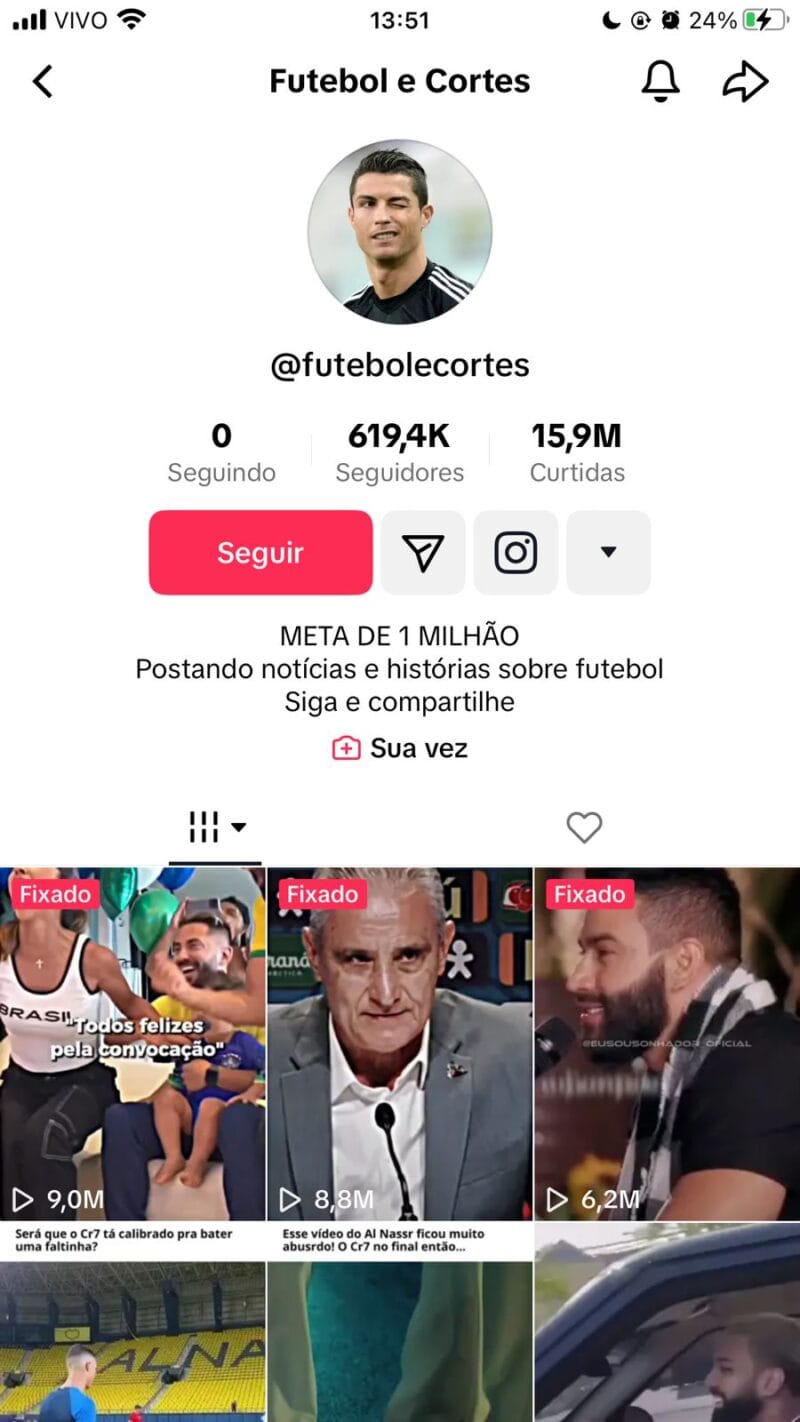 Tik Tok monetizado a venda