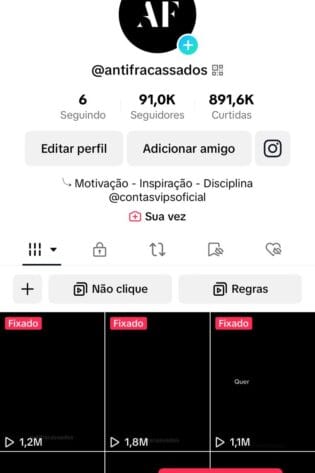 Tik Tok monetizado e engajado a venda