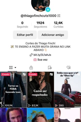 Conta tiktok nicho de motivação