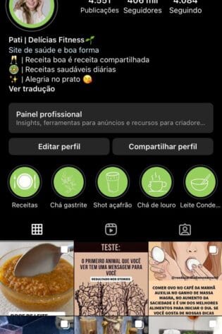 Instagram de Receitas Super Engajado!