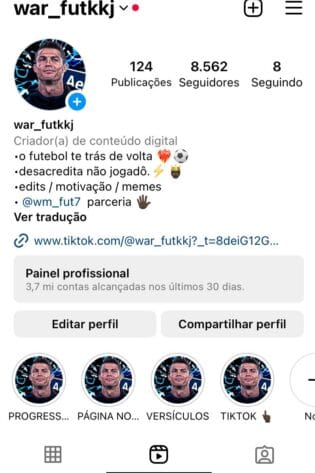 Instagram nicho futebol super engajado a venda