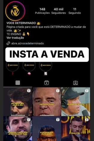 Instagram super engajado e crescendo rápido a venda