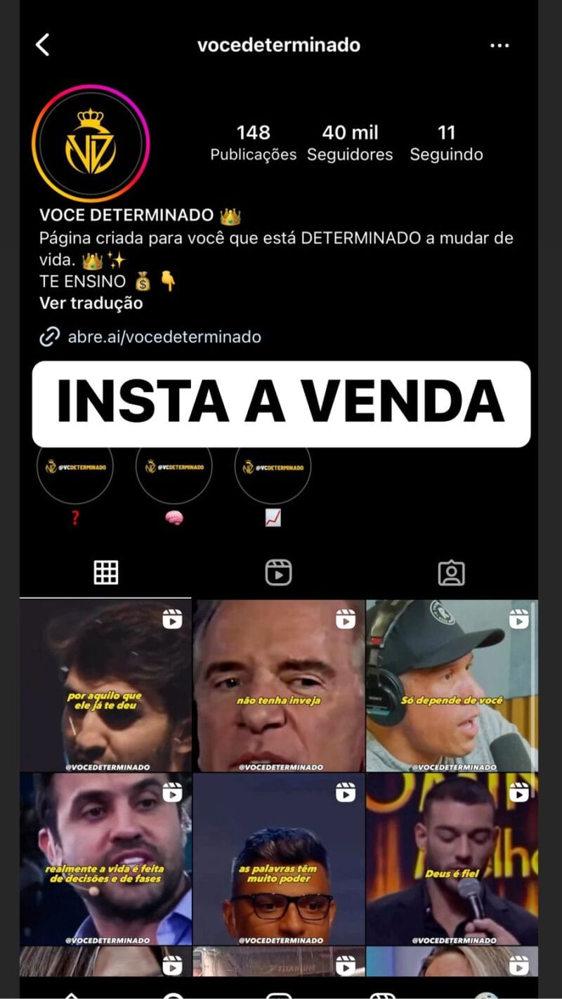 Instagram super engajado e crescendo rápido a venda