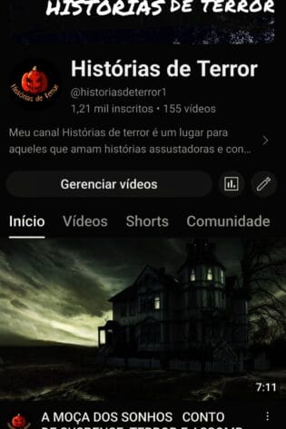 CANAL DO YOUTUBE MONETIZADO DE CONTOS DE TERROR DE FÁCIL CRIAÇÃO DE VÍDEOS