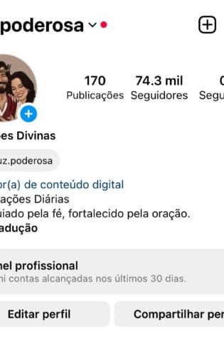 instagram Perfil Gospel a venda (70K+ de seguidores e 1M+ de alcance crescendo rápido)