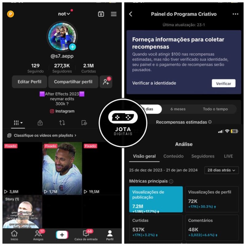 Tik Tok a venda (270K+ de Seguidores e 7.2M+ de Visualizações)