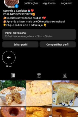 Instagram de Confeitaria