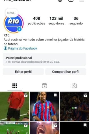 PERFIL DE FUTEBOL A VENDA: 123 MIL SEGUIDORES E 1 MILHÃO DE ALCANCE (muito engajado)