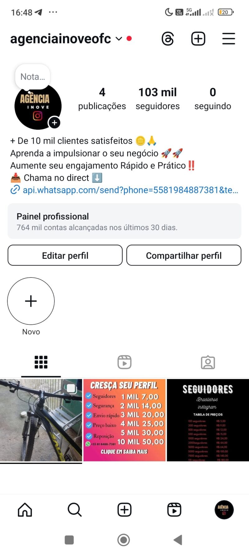 CONTA 100 MIL SEGUIDORES