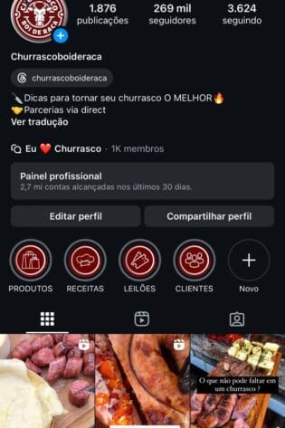 Perfil nicho churrasco