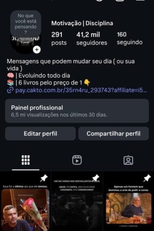 Instagram de motivação