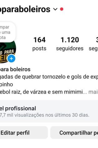 Instagram de Futebol a venda
