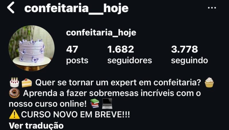 Instagram de confeitaria ?