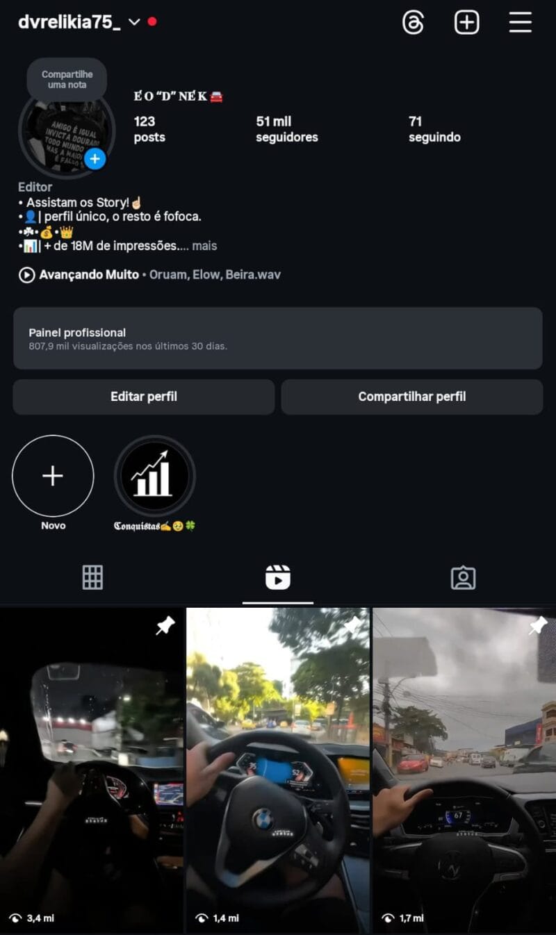 Instagram de Músicas a Venda