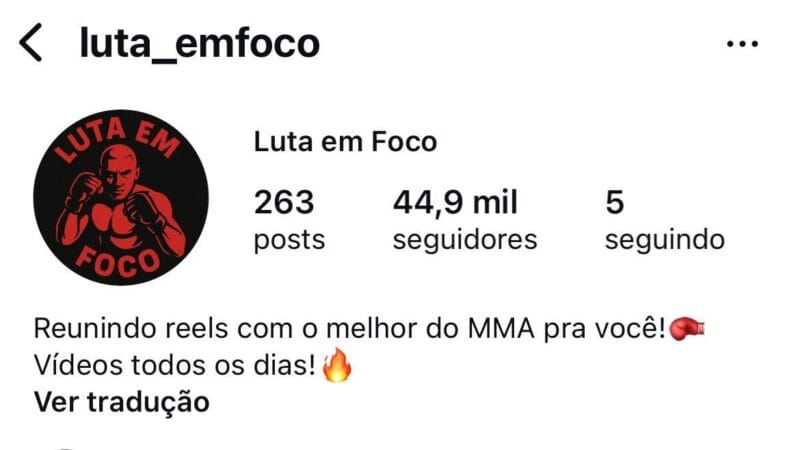 Instagram de MMA