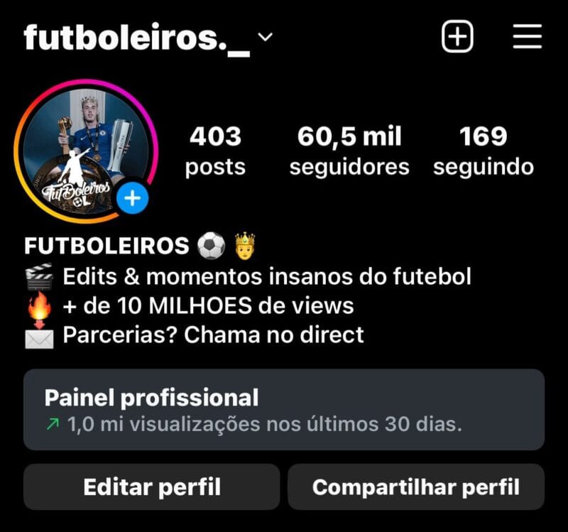 Conta de Futebol a Venda