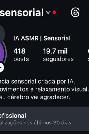 Instagram de ASMR com IA