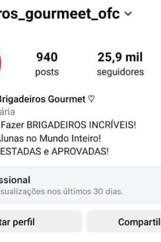 Instagram de confeitaria a Venda