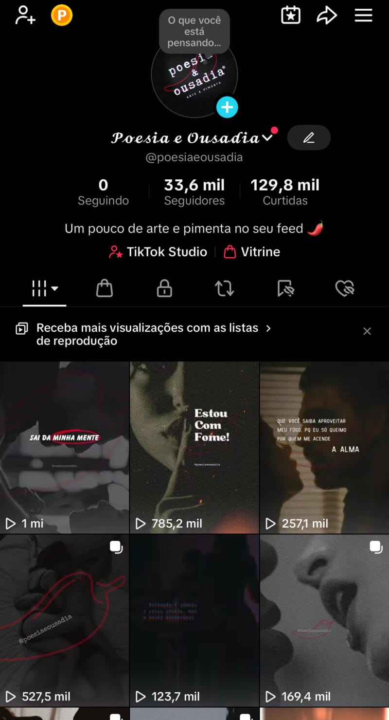 Venda de Conta TikTok Monetizada – Nicho Sensual/Frases