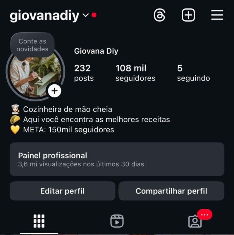 Instagram de Culinária a venda