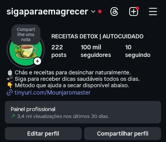 Instagram de Receitas/Emagrecimento 1 Instagram de Receitas/Emagrecimento