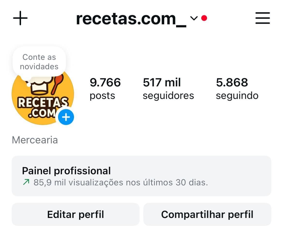 Instagram de Receitas