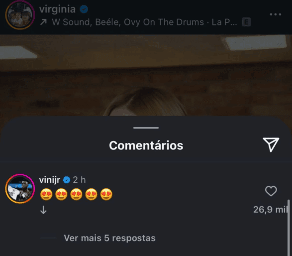 Após polêmicas, Virgínia Fonseca se programa para reencontrar Vini Jr 1 Vini Jr comentou em foto de Virgínia Fonseca