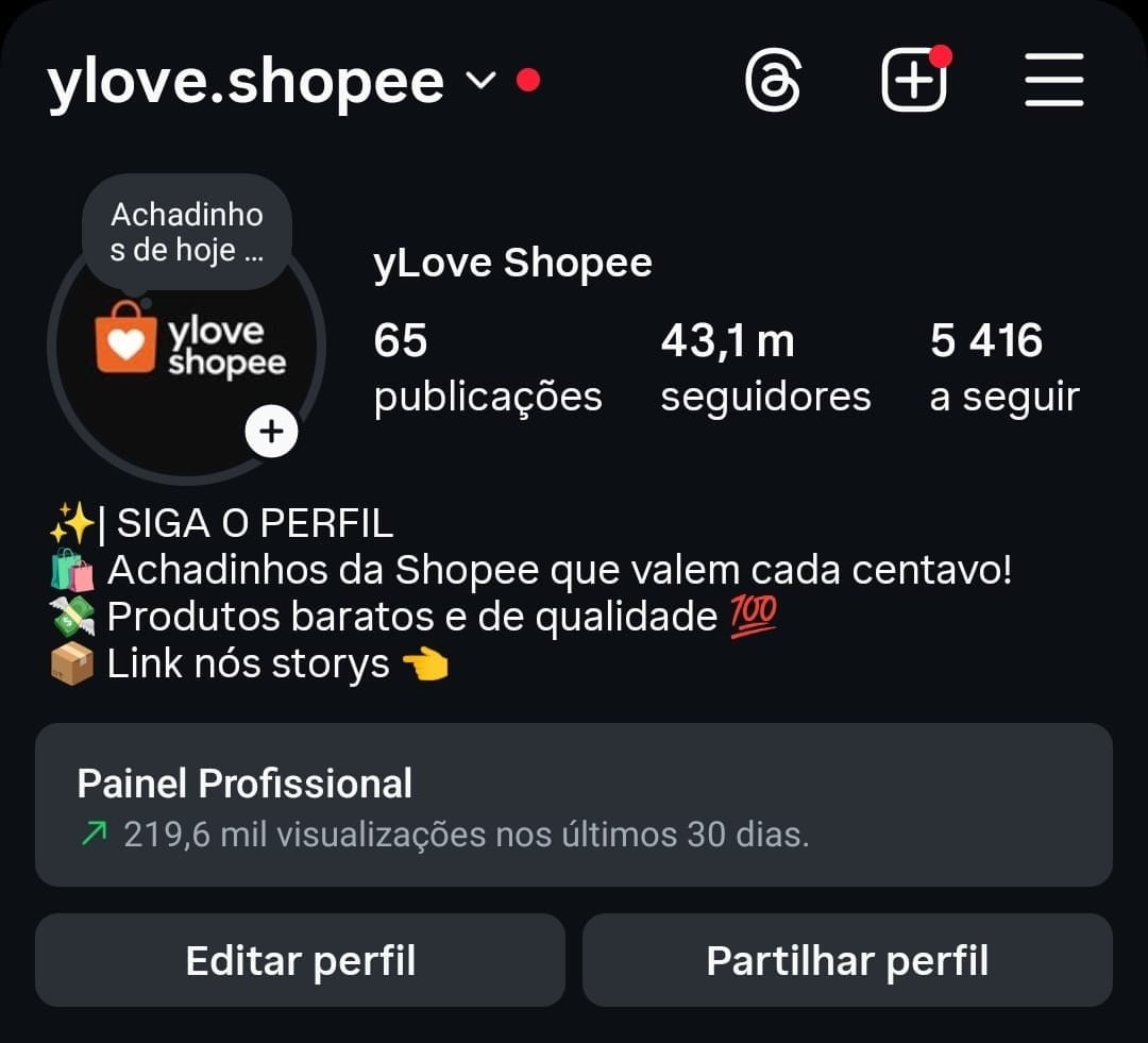 Instagram de Achadinhos/Afiliado