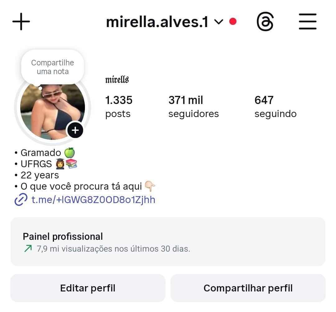 Perfil Hot/Musa disponível 1 Perfil Hot/Musa disponível