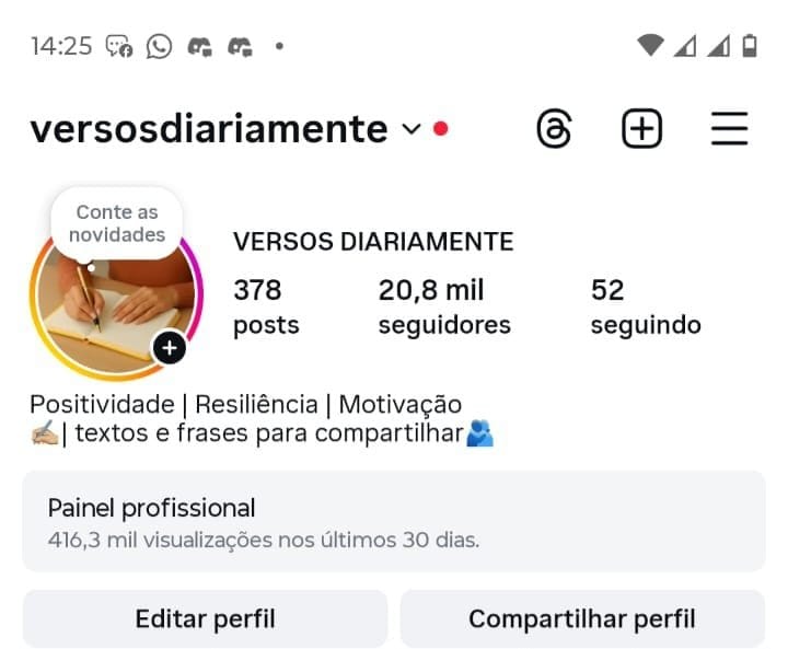 Conta do Instagram a Venda - Nicho de Frases