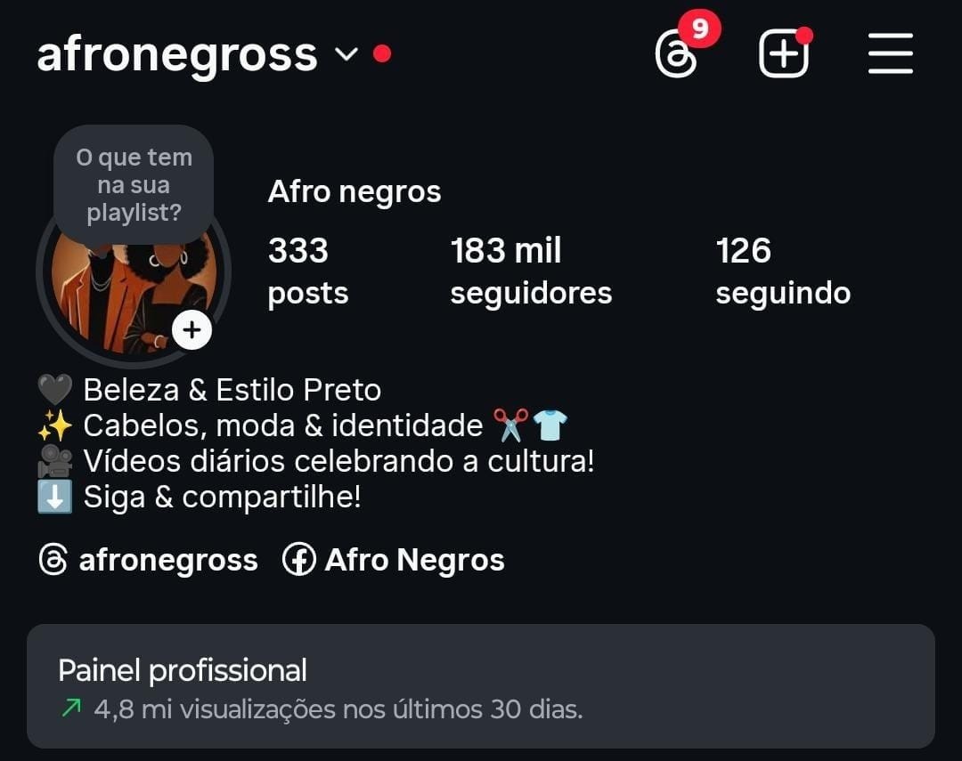 Instagram de Nicho Afro/Cultura Black