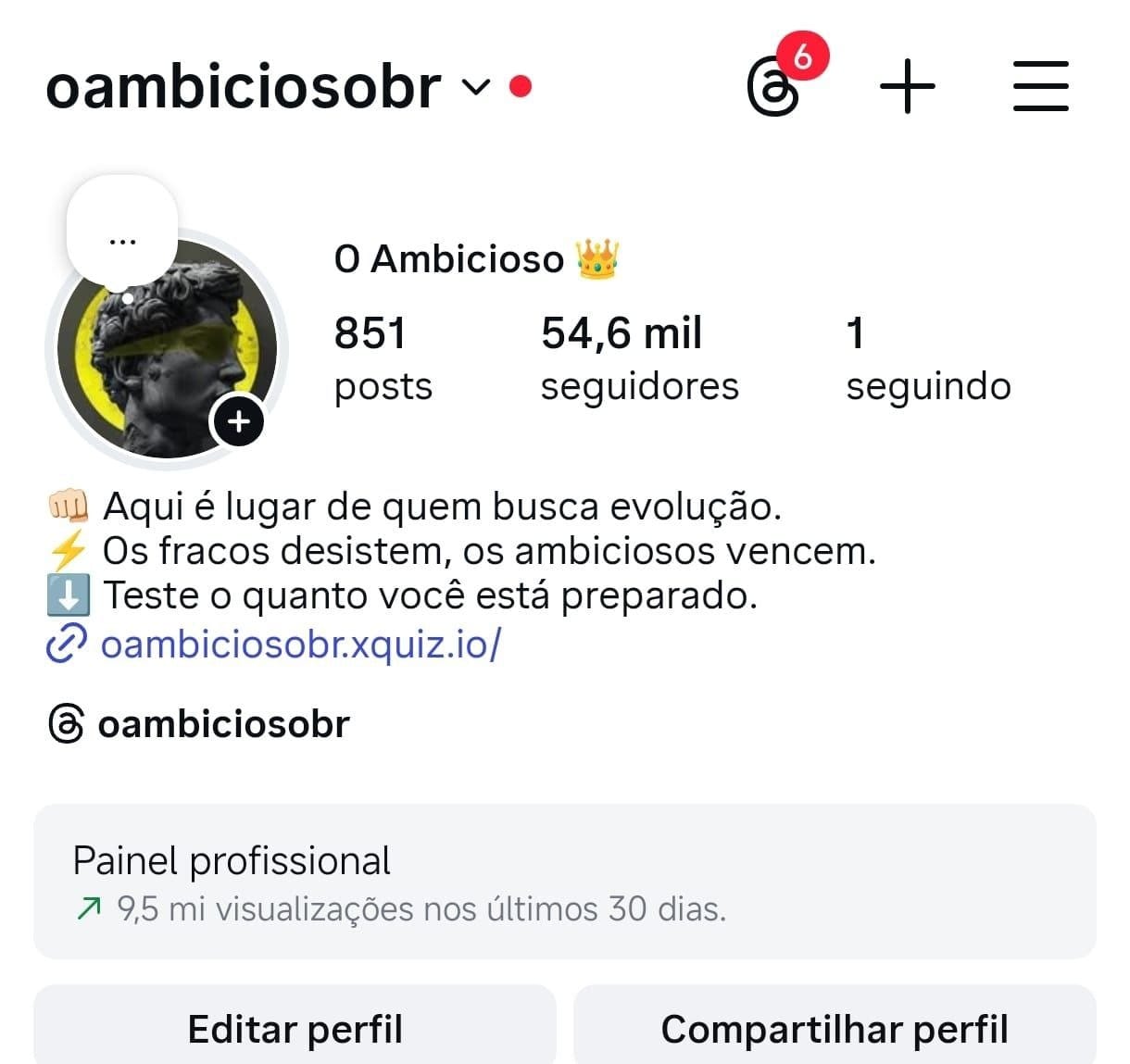 Insta de Motivação Muito Engajado