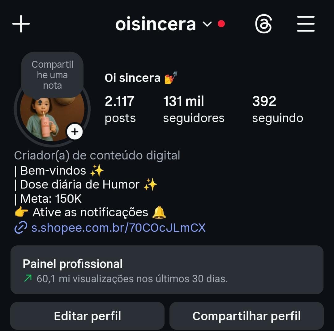 Instagram de Humor Feminino a Venda