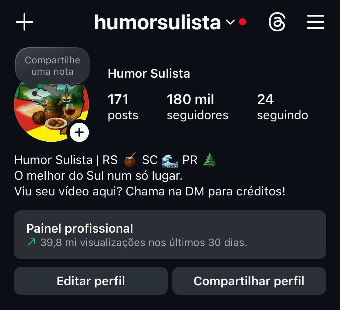 Instagram de Humor Super Engajado a Venda