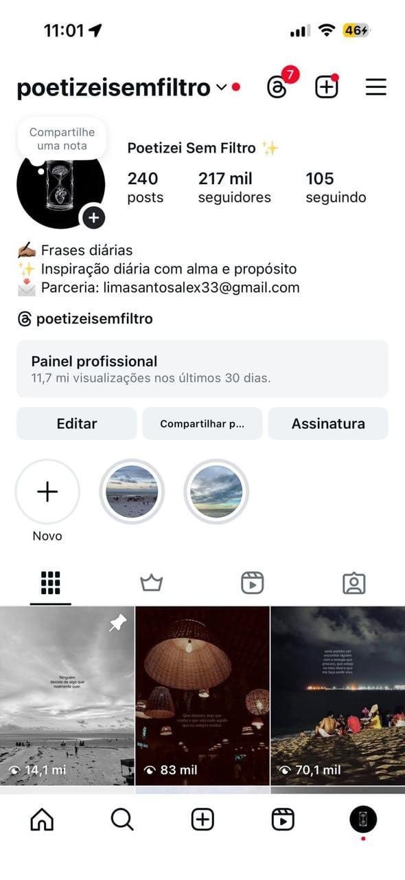 Instagram de Motivação/Frases 1 Instagram de Motivação/Frases
