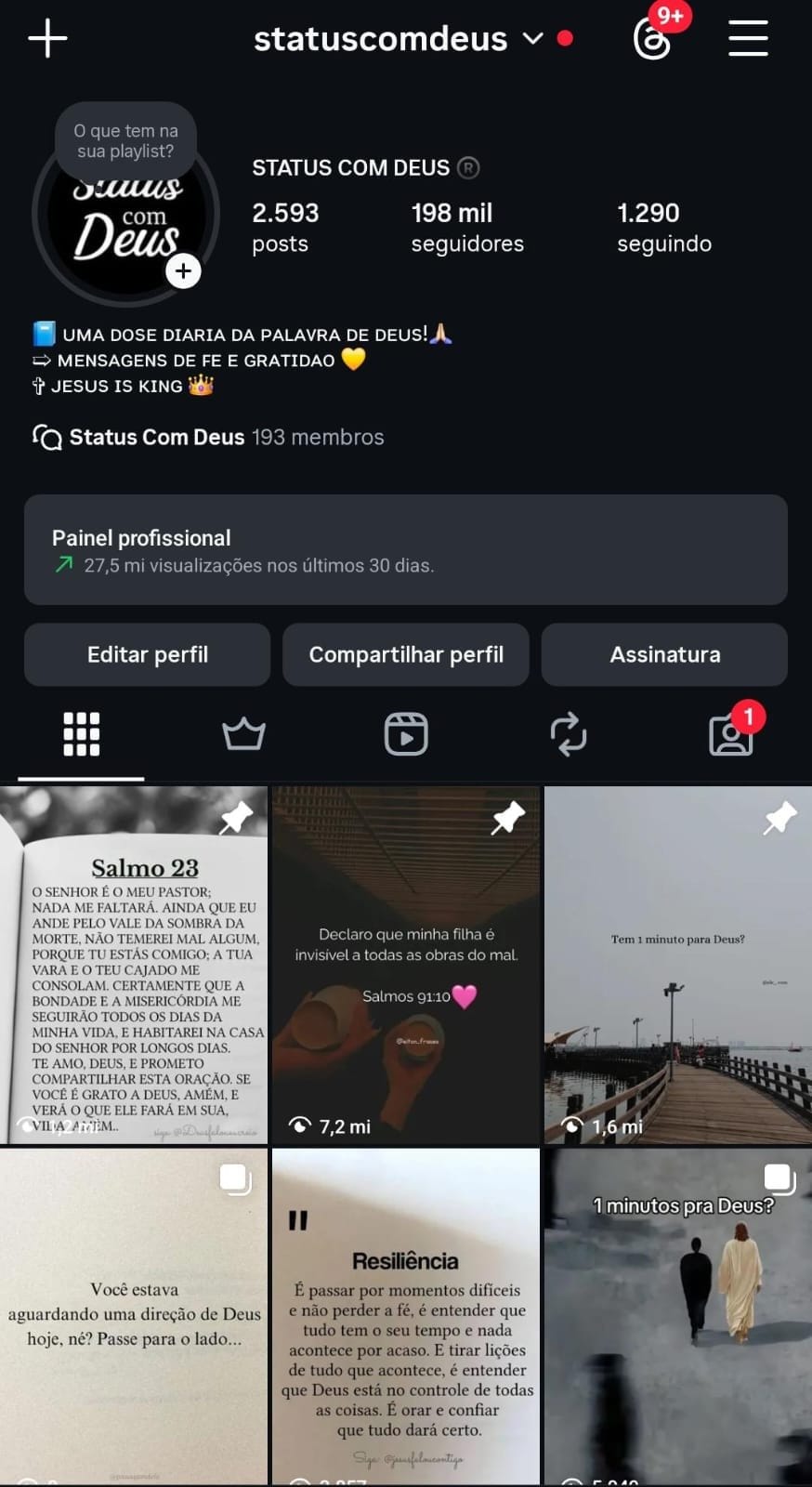 Instagram de Nicho Evangélico