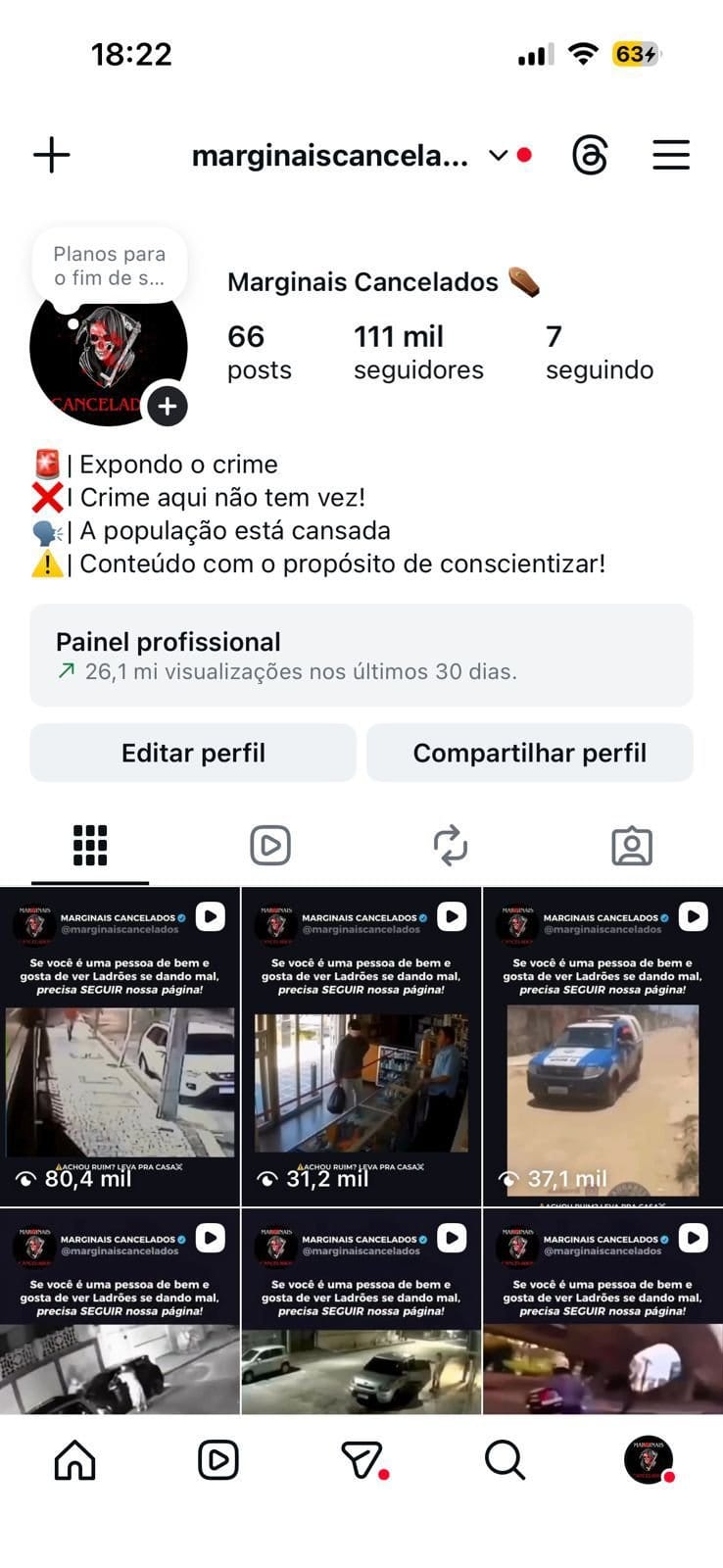 Instagram de Ladrões