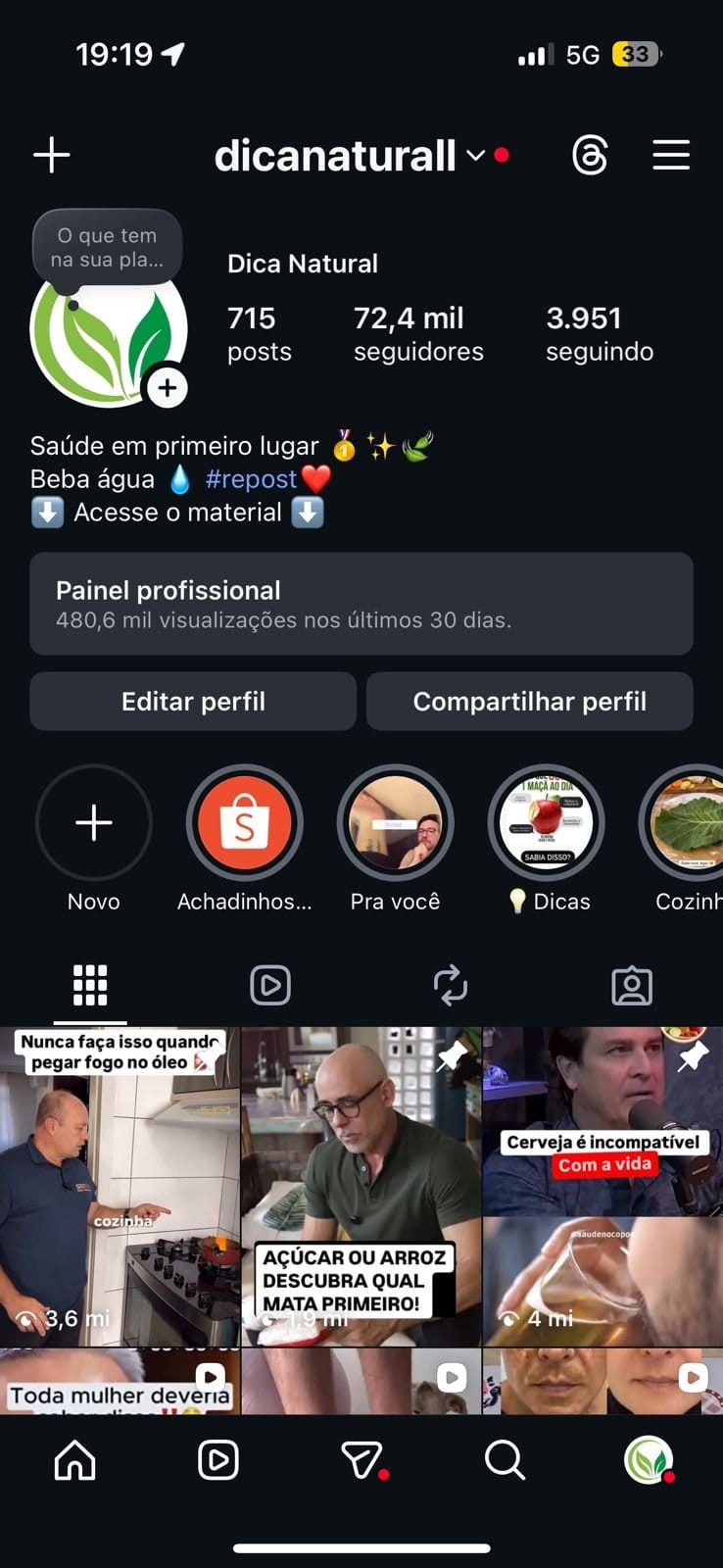 Instagram de Receitas a Venda