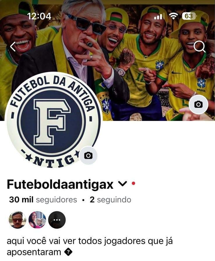 Página do Facebook de Futebol 2 Página do Facebook de Futebol