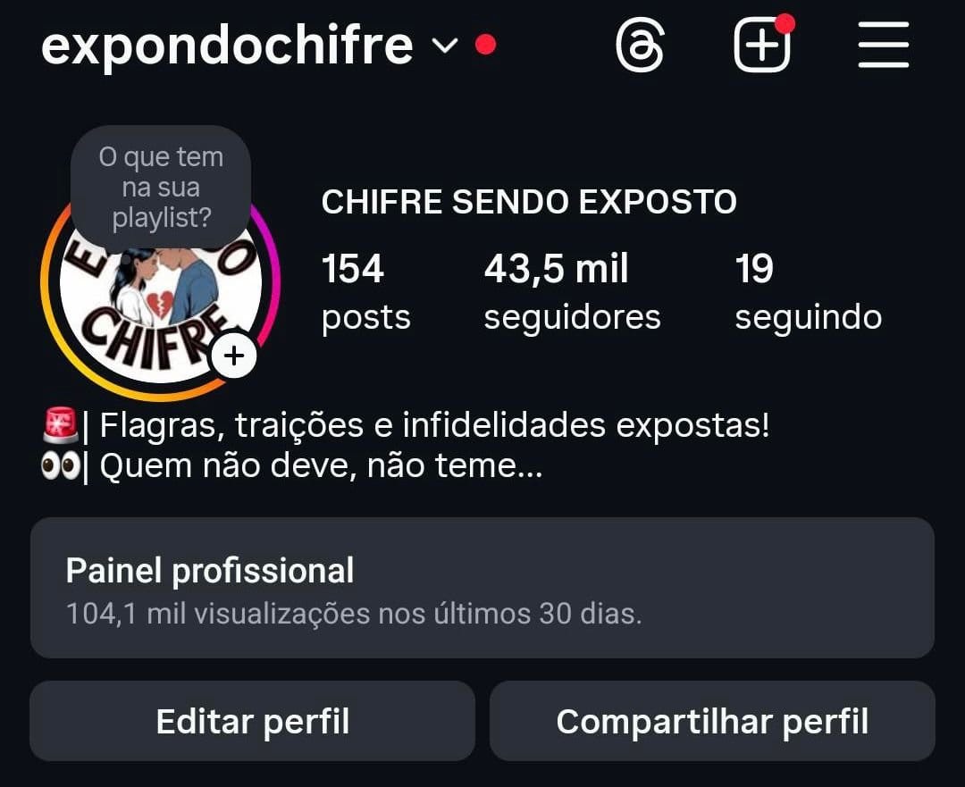 Insta de Descoberta de Traições Muito Engajado