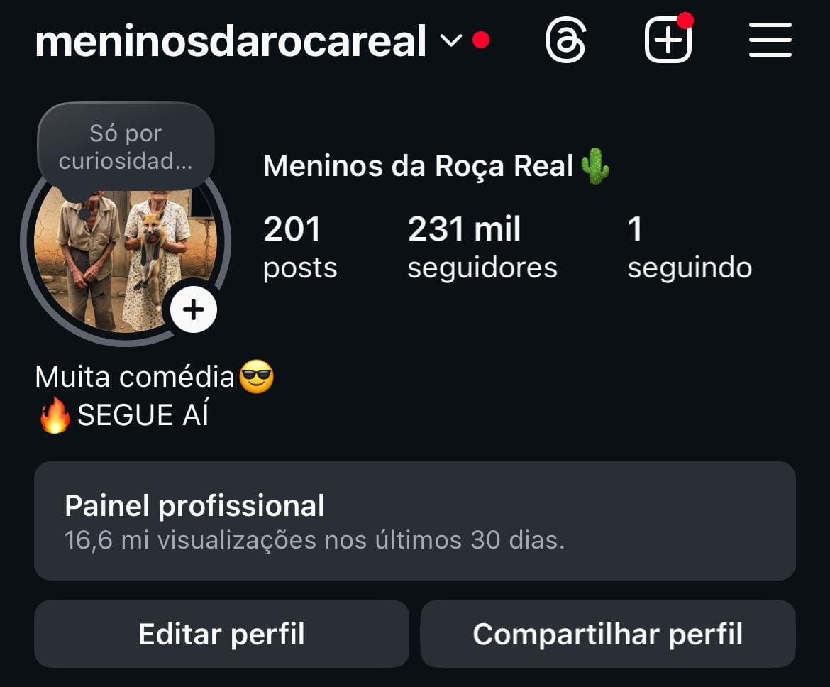 Instagram de Memes/Humor Com IA